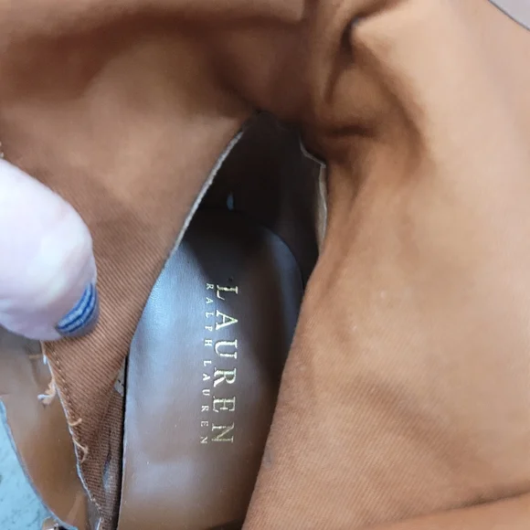 LAUREN RALPH LAUREN LAVINIA KNEE-HIGH BOOTS BOHO POLO TAN SIZE 8.5B - Picture 12 of 13